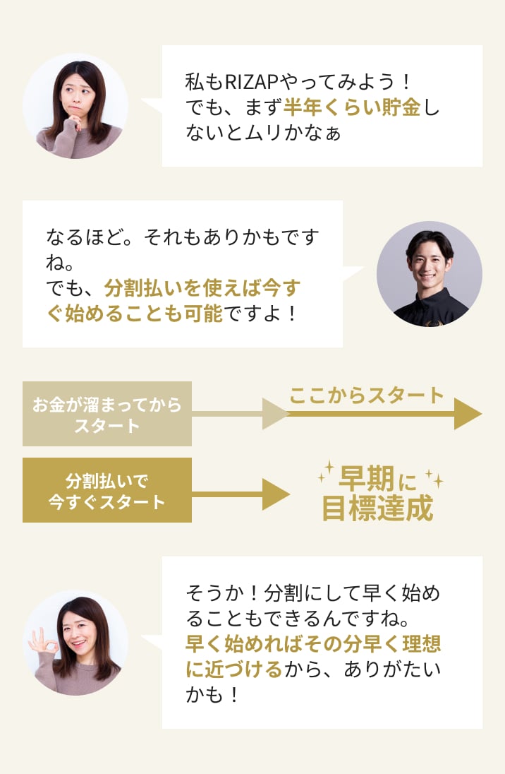 分割お支払い チャット