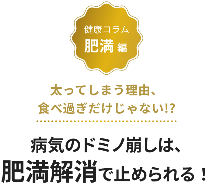 病気のドミノ崩しは、肥満解消で止められる!